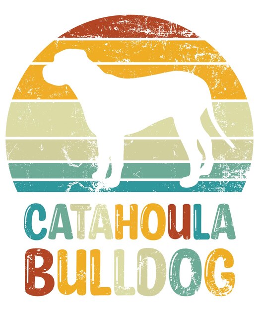 Catahoula Bulldog silhouette White Dog Silhouette Gift for Catahoula Bulldog Lovers