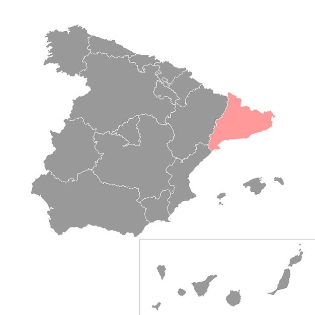 Catalonia map Spain region Vector illustration