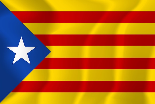 Catalonia Waved Flag Vector Illustration Background