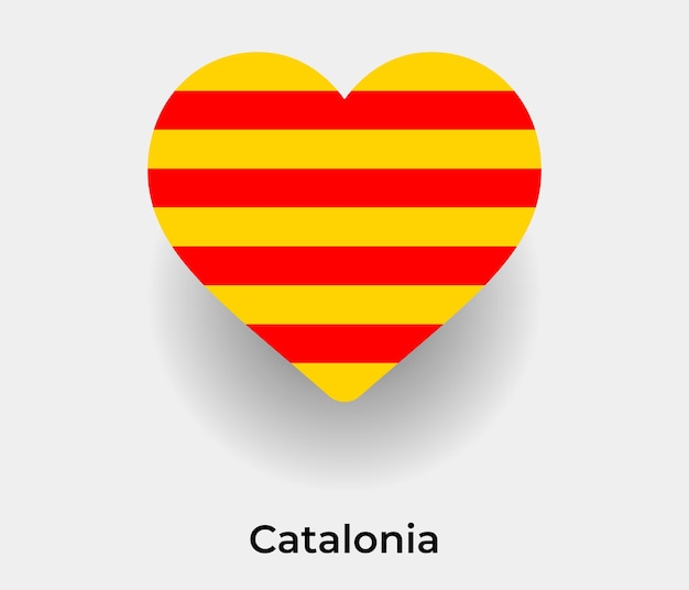 Catalonië vlag hart vorm pictogram vectorillustratie