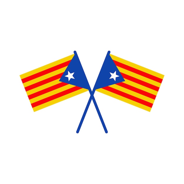 Catalonië vlag icoon logo ontwerp sjabloon