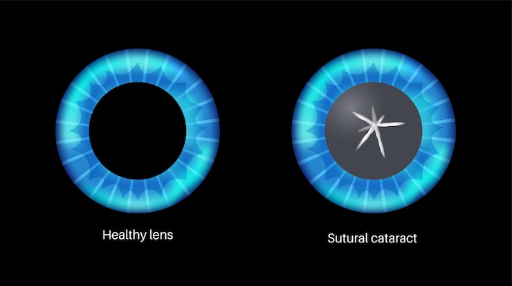 Vector cataract eye disease