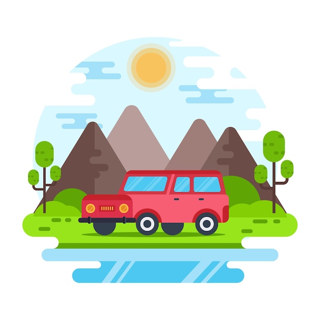 Vector catch a sight of this beautiful flat illustration of travel