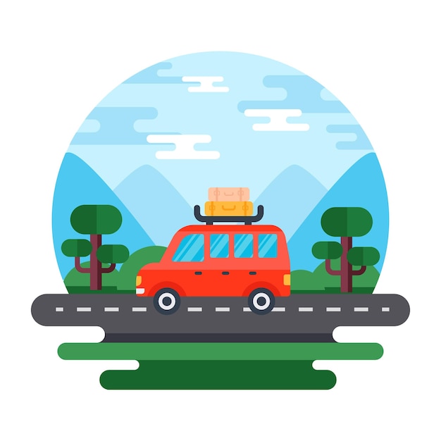 Catch a sight of this beautiful flat illustration of travel