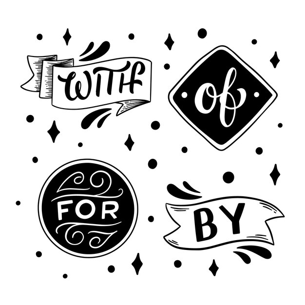 Vector catchwords lettering collection