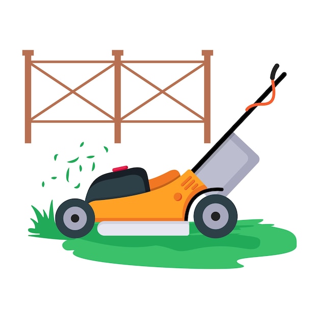 Vector catchy flat icon of lawn mower