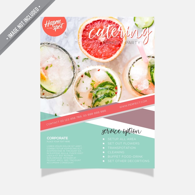 Vettore brochure catering brochure