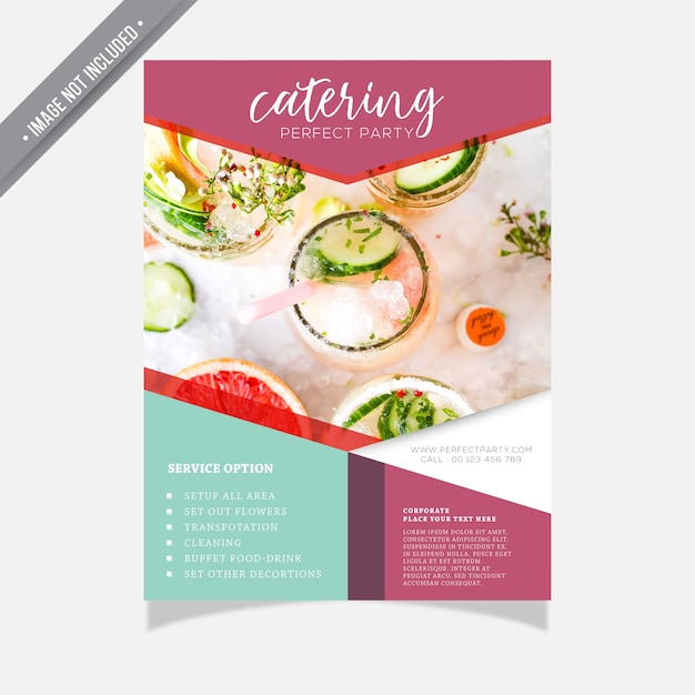 Vettore brochure catering brochure