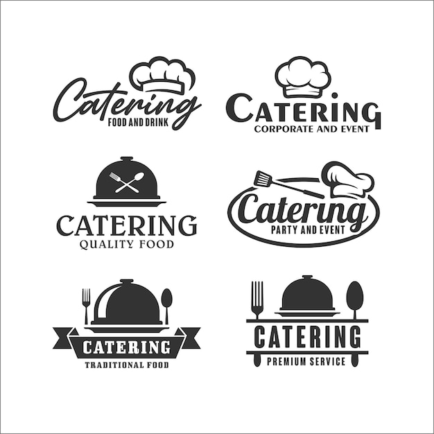 Vector catering design premium collectie logo