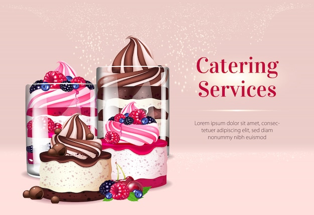 Banner di servizi di catering