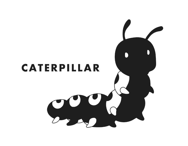 caterpillar isolated silhouettes