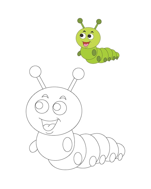 caterpillar outline vector art