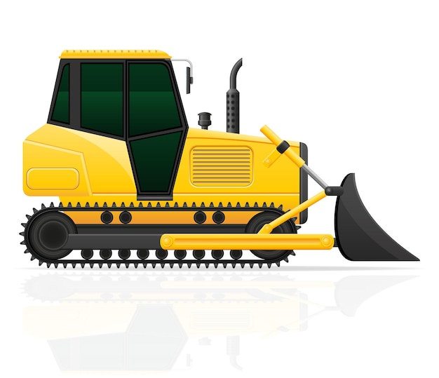 Vector caterpillar tractor met kuip voorstoelen vector illustratie vectorillustratie geïsoleerd op een witte background