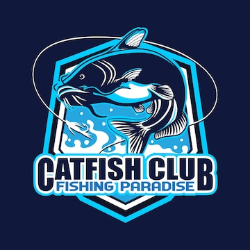 Premium Vector  Catfish fishing club logo vector design