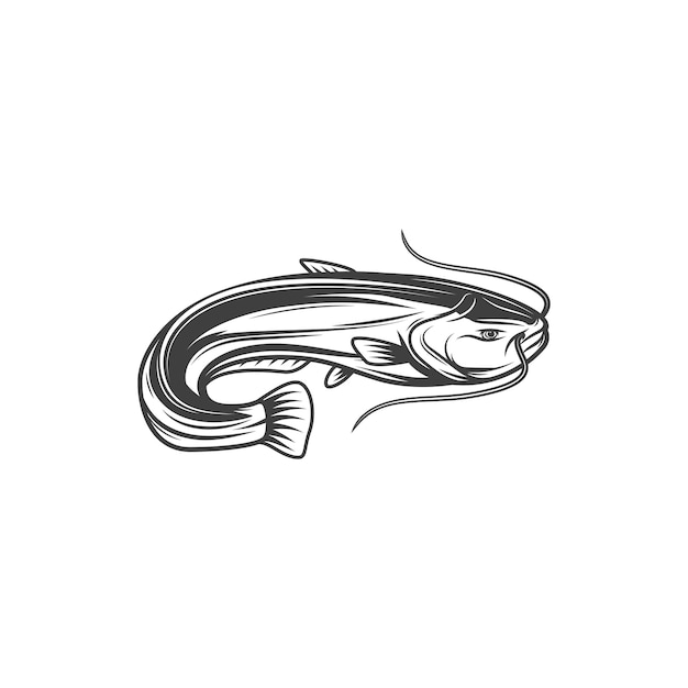 Catfish freshwater and ocean burbot fish icon