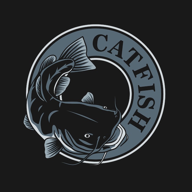 Pesce gatto logo design stile vettoriale