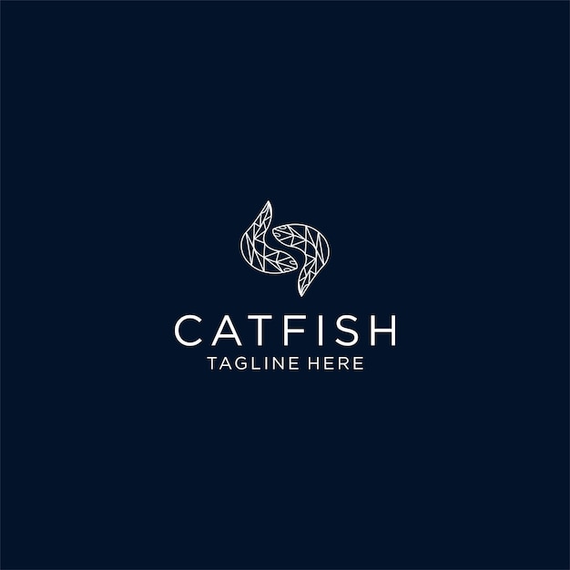 Catfish logo icon design vector template