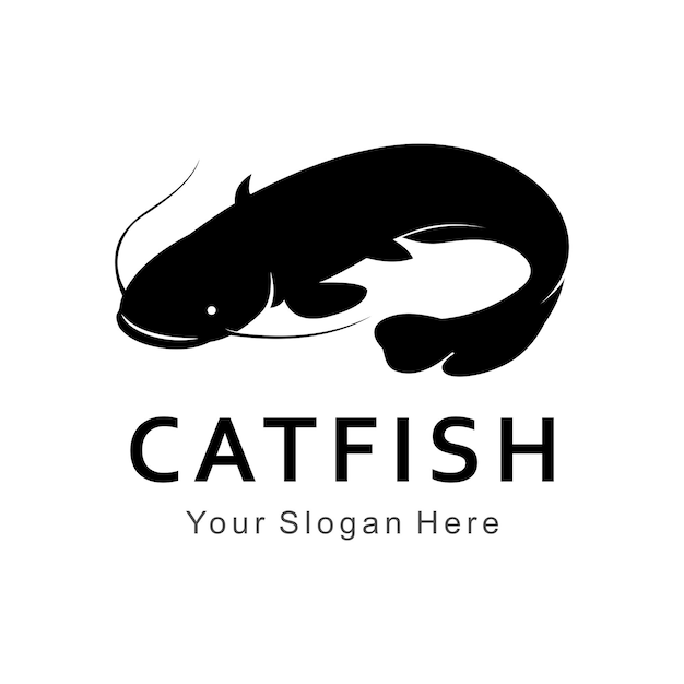 Vector catfish logo silhouette vector