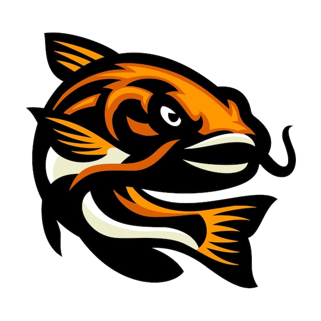 Vector catfish mascot logo design vector illustration