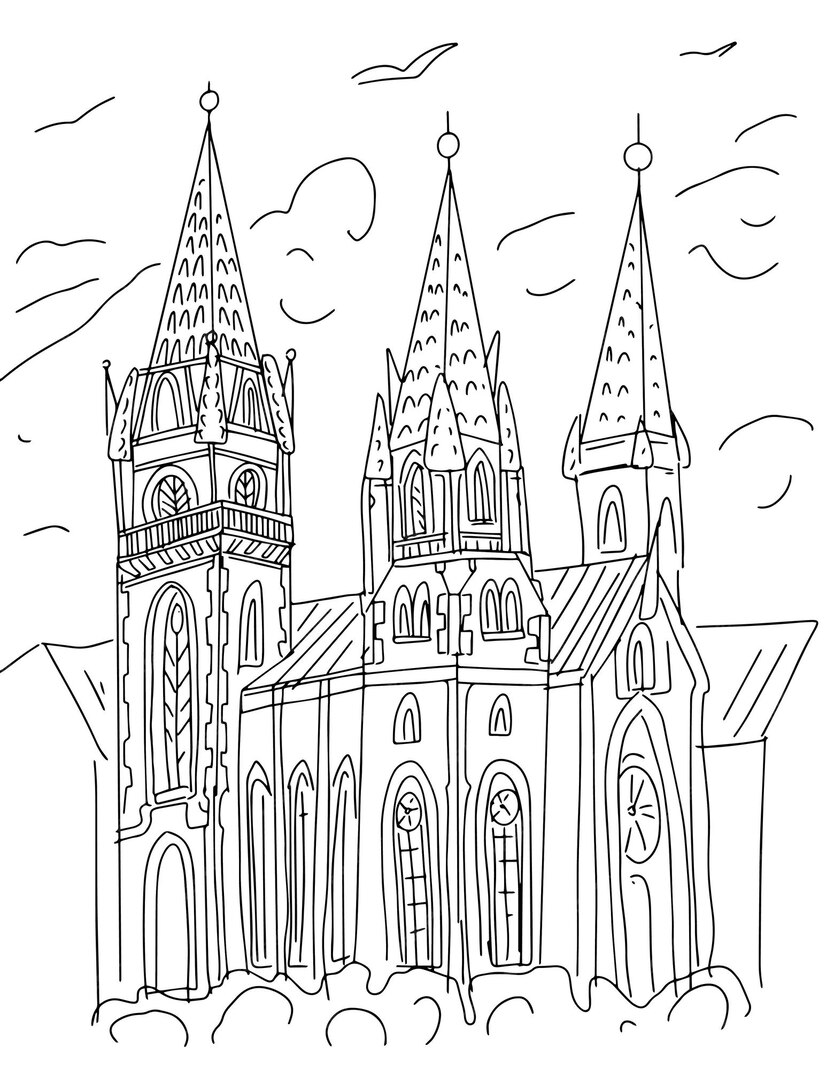 Premium Vector Cathedral castle palace historical building