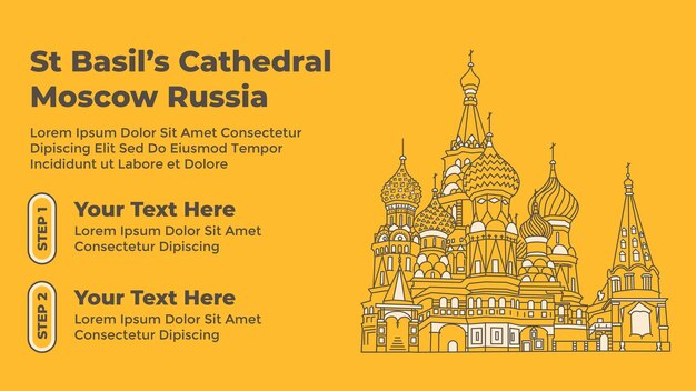 Cathedral russia illustration template