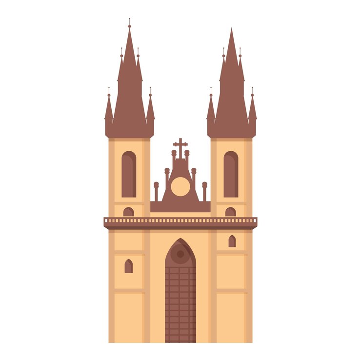 वेक्टर catholic church icon cartoon vector travel country tourism flag