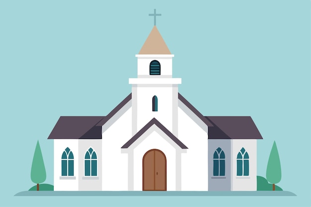 Catholic church vector flat illustration