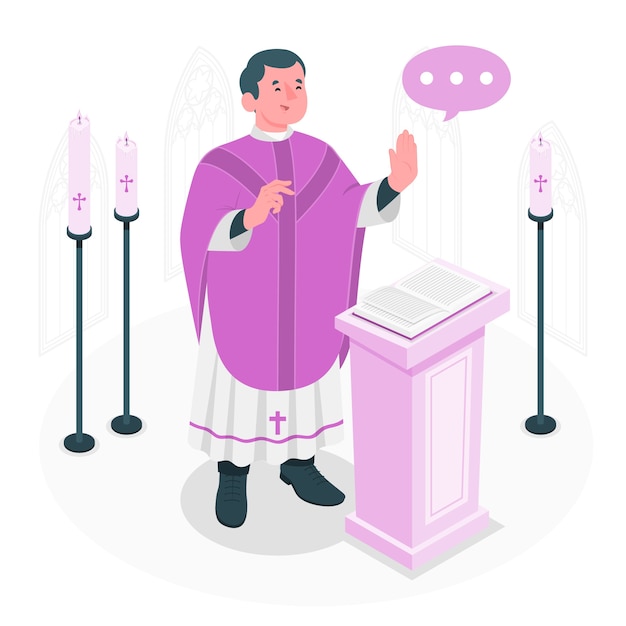 catholic priest concept illustration