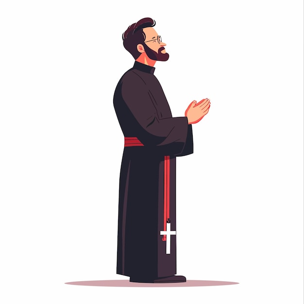 Vector catholic_priest_holding_bible_and_reading