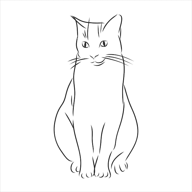 猫、黒い線。線形設計。猫、ベクトルillustration.cat