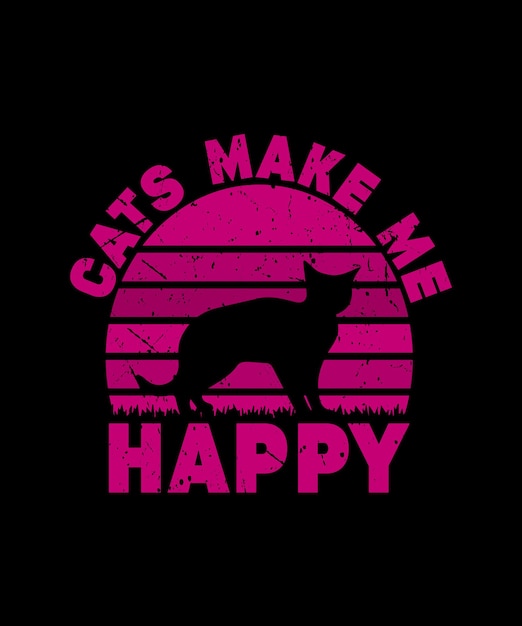 Premium Vector Cats make me happy design