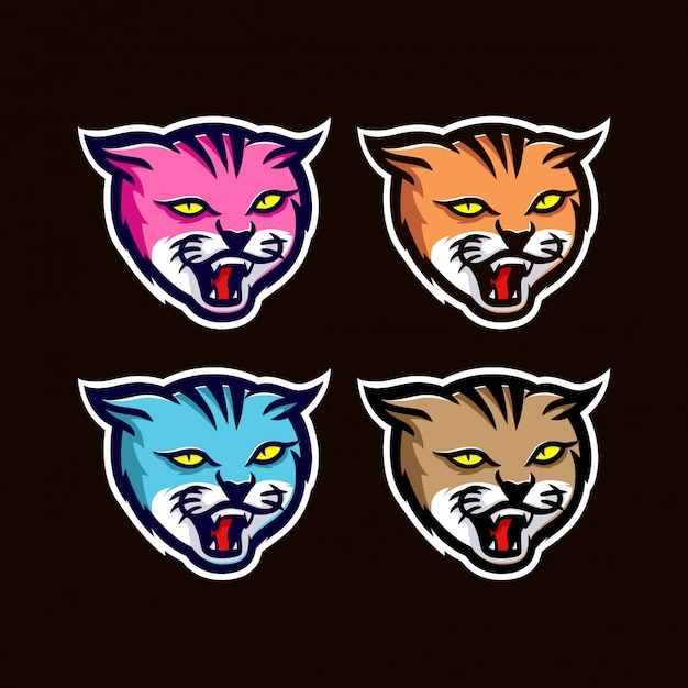 Vector cats mascotte esport logo