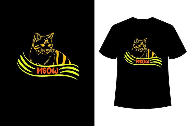 Vector cats meow t-shirt