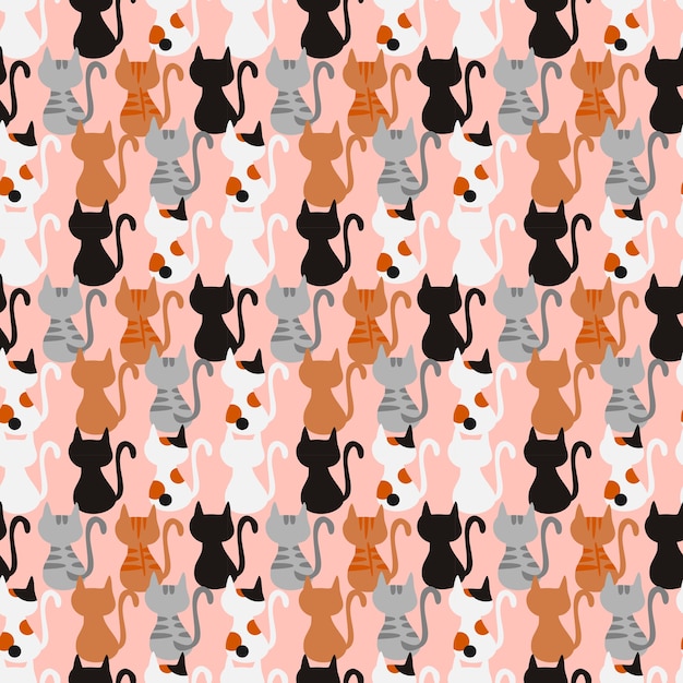 Cats seamless pattern