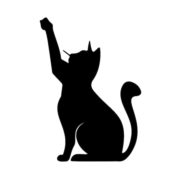 Vector cats silhouette vector flat design animal silhouette vector