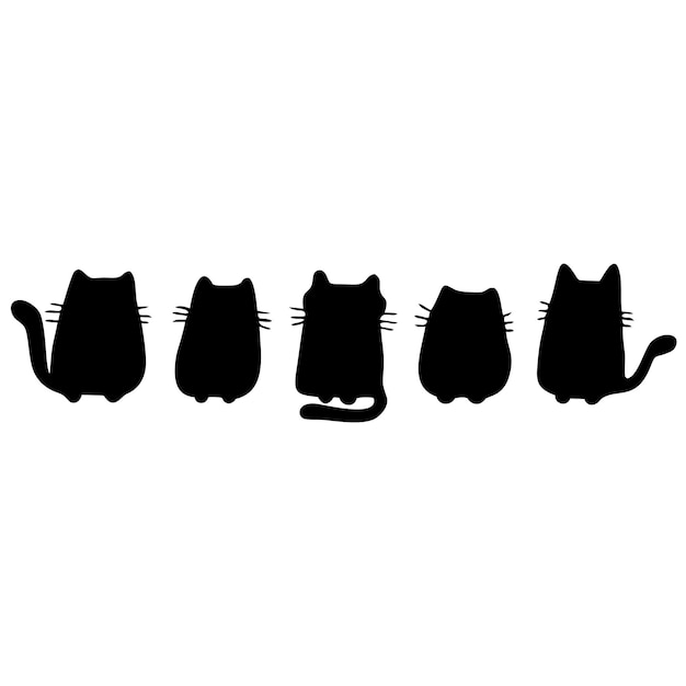 Cats sit in a row 1