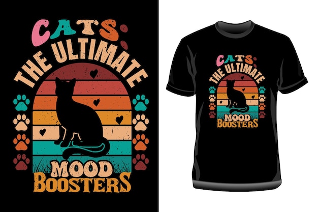 ベクトル 猫 究極のムードブースター シャツデザイン 猫のタイポグラフィー シャツデザイン