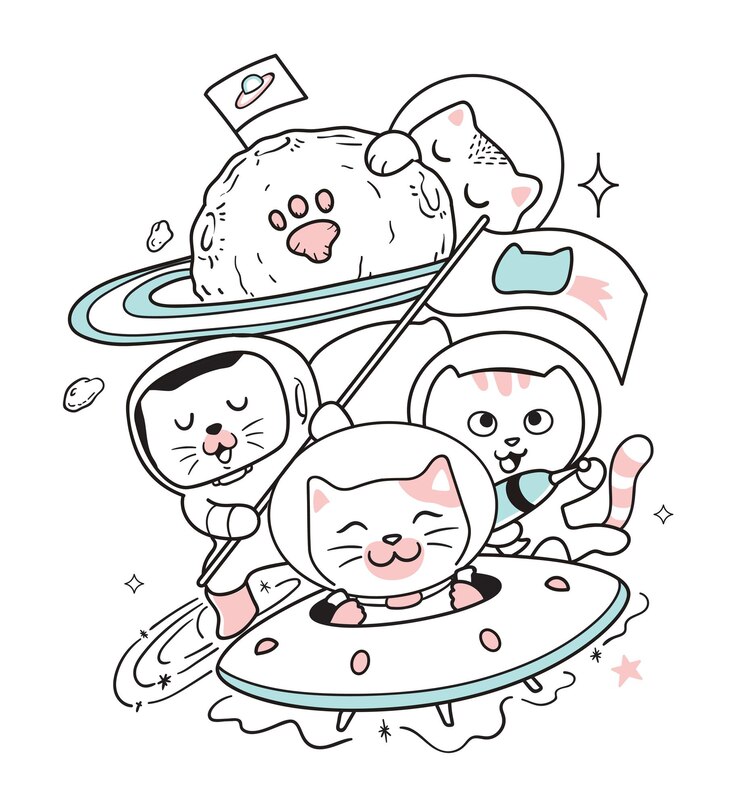 Vector the cats travel into space
