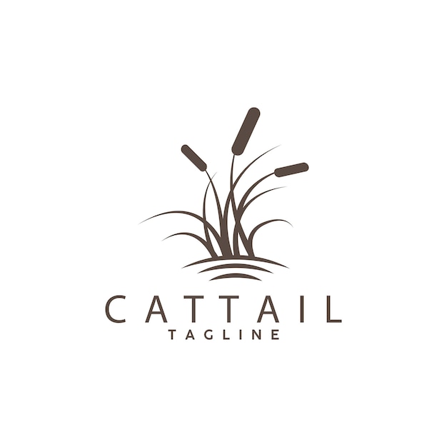 Cattail 로고 디자인 벡터 간단한 그림 기호 템플릿