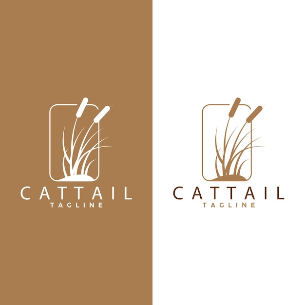 Cattail Logo ontwerp Vector eenvoudige illustratie symbool sjabloon