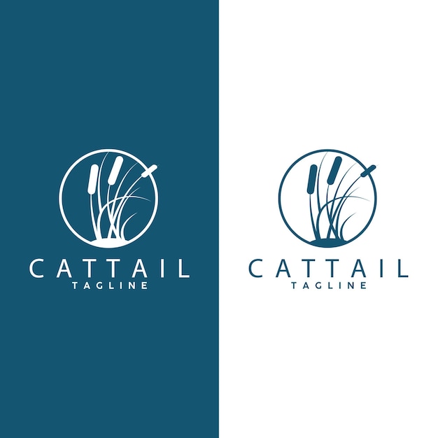 Cattail Logo ontwerp Vector eenvoudige illustratie symbool sjabloon