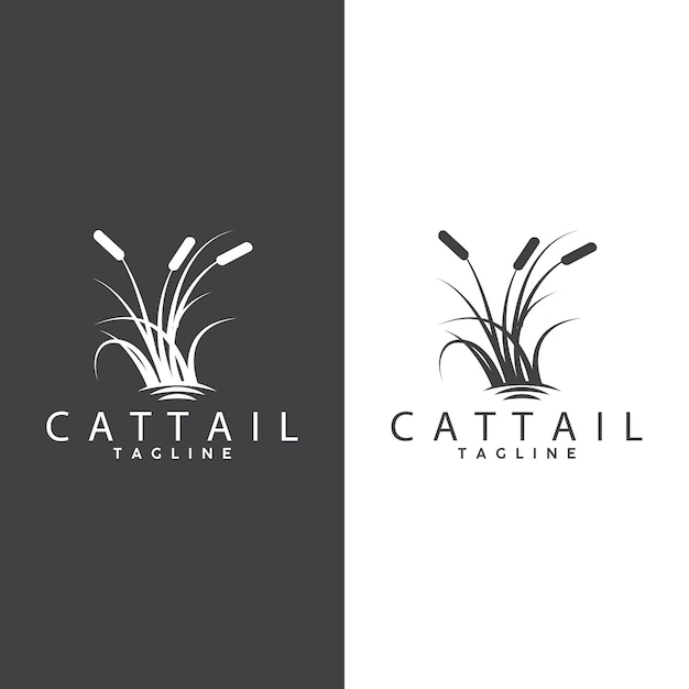 Cattail Logo ontwerp Vector eenvoudige illustratie symbool sjabloon