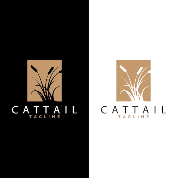 Cattail Logo ontwerp Vector eenvoudige illustratie symbool sjabloon