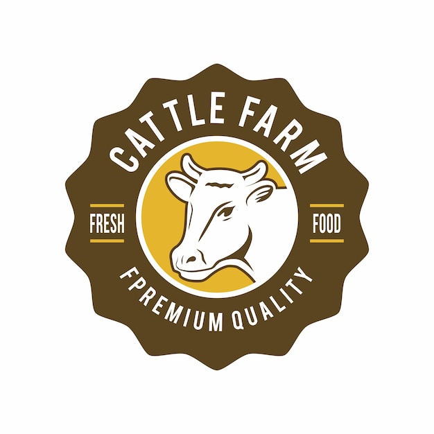 cattle farm logo design template cow design vector illustration