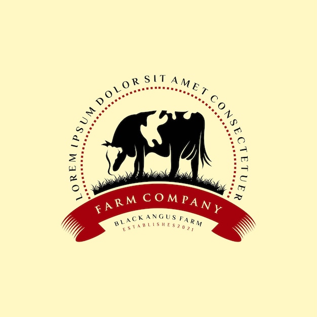 Logo vintage dell'allevamento di bestiame