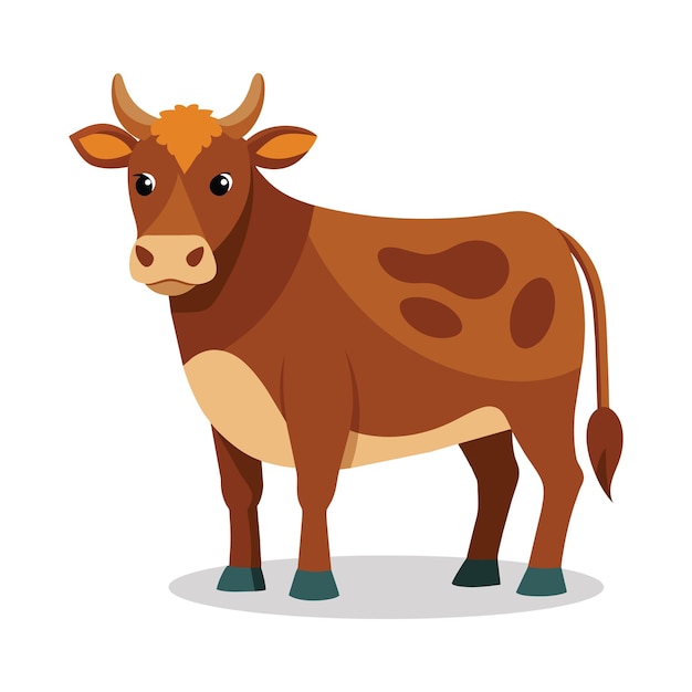 Vector cattle flat vector illustration on white background