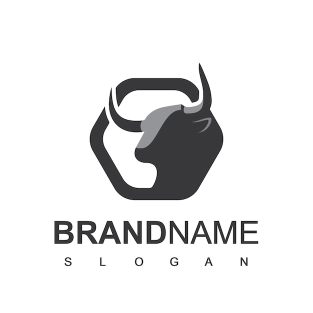 Cattle logo with bull design vector