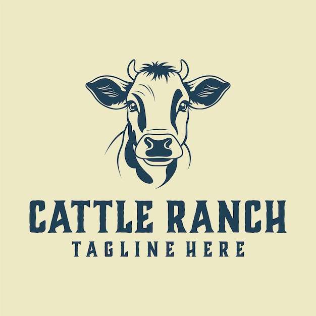 ベクトル cattle ranchのマスコットロゴのベクトルイラスト