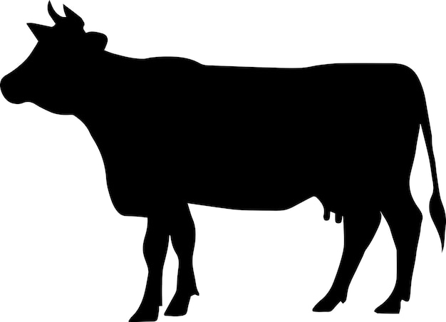 Иллюстрация векторного силуэта крупного рогатого скота 11