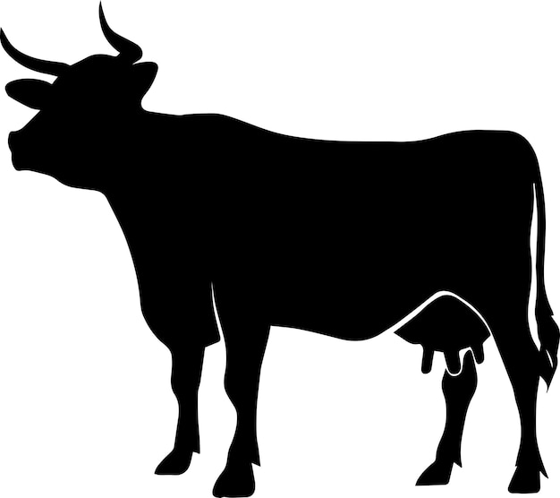 Иллюстрация векторного силуэта крупного рогатого скота 27